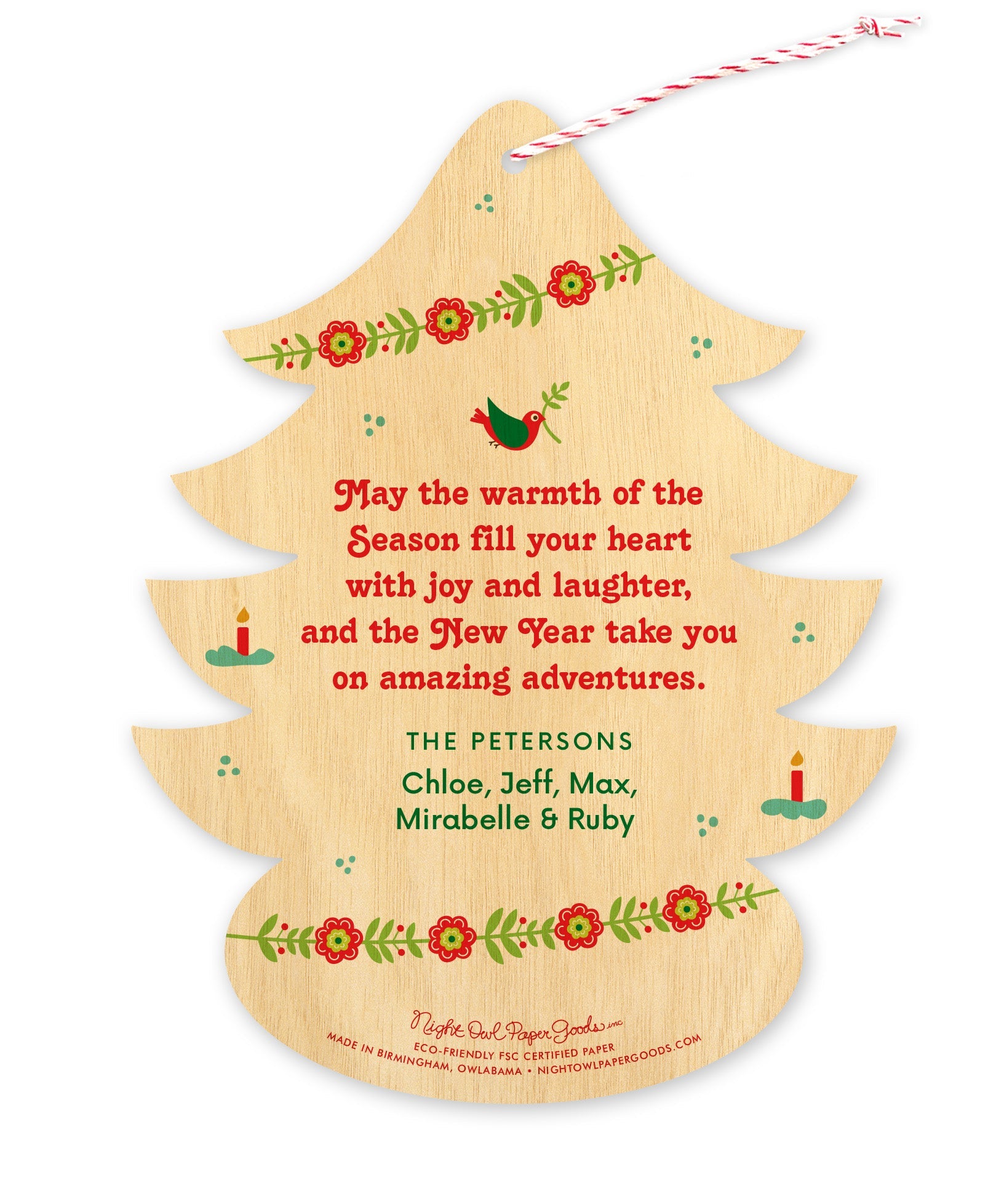 Treemendous Christmas Custom Holiday Ornament Card - Wood or Paper