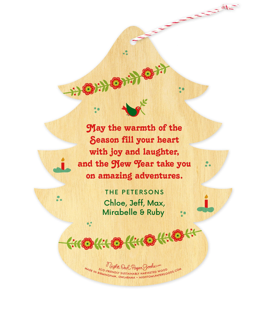 Treemendous Christmas Custom Holiday Ornament Card - Wood or Paper