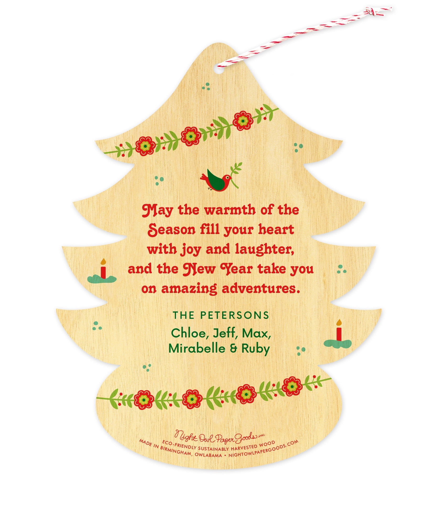 Treemendous Christmas Custom Holiday Ornament Card - Wood or Paper